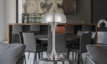 Load image into Gallery viewer, Metal Two Light USB Table Lamp With Nickel Dome Shade - Nickel