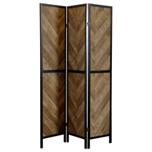 Load image into Gallery viewer, Herringbone - 3 Panel Screen - Brown
