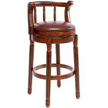 Load image into Gallery viewer, Swivel Cow Top Wooden Bar Stool, 360 Degree Swivel Bar Height Chair With Backs For Home Kitchen Counter