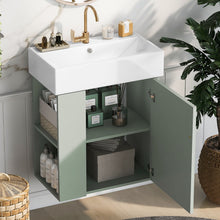 Load image into Gallery viewer, Modern Floating Bathroom Vanity With Ceramic Basin Perfect For Small Bathrooms