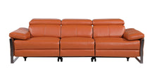 Load image into Gallery viewer, Top Grain Leather Reclining Metal USB Sofa (720329) - Camel