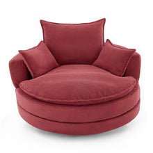Load image into Gallery viewer, 360° Swivel Accent Barrel Chair With Dual Layer Cushion And 3 Removable Pillows