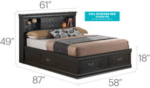 Load image into Gallery viewer, Traditional Style Bookcase Storage Bed