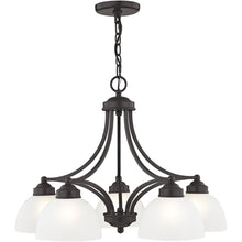 Load image into Gallery viewer, 18" Five-Light Dimmable Chandelier With Shades - Bronze