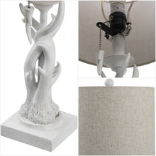 Load image into Gallery viewer, Antlers Desk Lamp LED With Drum Shade - White
