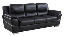 Load image into Gallery viewer, Sofa Leather With Silver Legs - Black
