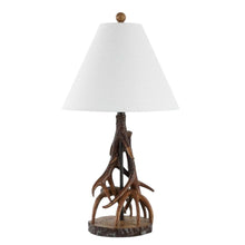 Load image into Gallery viewer, Antlers Table Lamp With Empire Shade - Brown