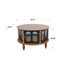 Load image into Gallery viewer, Round 3 Door Storage Coffee Table For Living Room