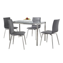 Load image into Gallery viewer, Fuji Mason - Upholstered Swivel Contemporary Dining Set Dining Set, Glass, 5 Piece