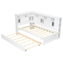 Load image into Gallery viewer, Daybed With Storage Shelves, USB Charging, And Trundle Bed
