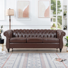Load image into Gallery viewer, Rolled Arm Chesterfield 3 Seater Sofa