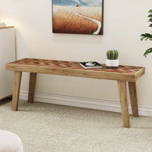 Load image into Gallery viewer, Artisan - Handcrafted Mango Wood Bench Rustic Boho Style - Natural