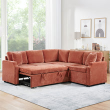 Load image into Gallery viewer, Modern L Shaped Sectional Sofa Bed With Hidden Storage Upholstery