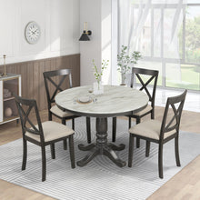 Load image into Gallery viewer, 5 Pieces Dining Table And Chairs Set For 4 Persons, Kitchen Room Solid Wood Table With 4 Chairs