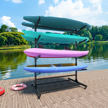 Load image into Gallery viewer, Freestanding Kayak Storage Rack With Lockable Wheels For Kayak, Canoe, Sup & Surfboard
