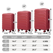 Load image into Gallery viewer, 3 Pieces Set 20" / 24" / 28" Spinner Wheel Luggage With Combination Lock