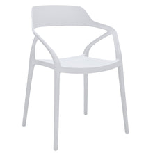 Load image into Gallery viewer, Open Back Dining Arm Chairs Heavy Duty Plastic (Set of 4) - White