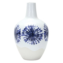 Load image into Gallery viewer, Geometric Medallion Urn Vase - White / White