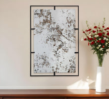 Load image into Gallery viewer, 32" Iron Framed Antiqued Glass Accent Mirror - Black