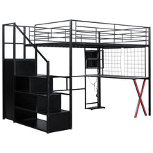 Load image into Gallery viewer, Loft Bed With Built In Work Station, Wardrobe, Storage Staircase And LED
