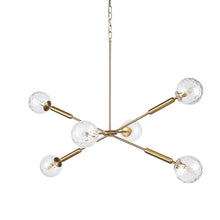 Load image into Gallery viewer, Sputnik Six Light Dimmable Chandelier With Shades - Gold / Clear