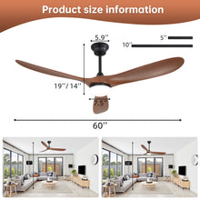 Load image into Gallery viewer, Smart Ceiling Fan With Lights, 3 Blades, Reversible Quiet DC Motor For Indoor