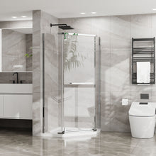 Load image into Gallery viewer, Durable Hardware Neo Angle Frameless Shower Door With Acrylic Base Combo