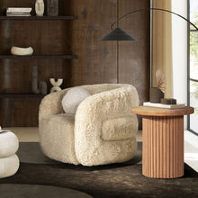 Load image into Gallery viewer, Colt - Fur Swivel Upholstered Barrel Accent Arm Chair - Cream Beige