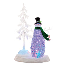 Load image into Gallery viewer, Plastic Trees Christmas Snowman Tabletop Sign With LED - White