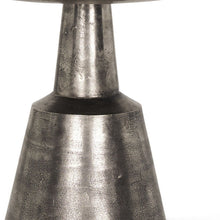Load image into Gallery viewer, Distressed Iron Round Pedestal End Table - Silver