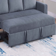 Load image into Gallery viewer, Convertible Sleeper Sofa With Pull Out Bed, Upholstery, Square Arms - Dark Gray