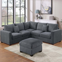 Load image into Gallery viewer, Modern Style L-Shaped Sectional Set With Ottoman