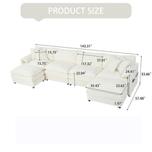 Load image into Gallery viewer, Modern Comfy Deep Seat Modular Sectional Sofa Cloud Couch With Ottoman