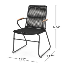 Load image into Gallery viewer, Moonstone - Outdoor Club Chair Set With Rope Weave Design - Black