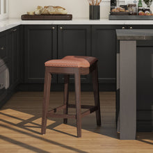 Load image into Gallery viewer, Barlow - Backless Saddle Counter Stool - Brown