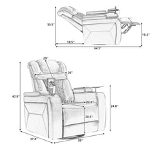Load image into Gallery viewer, 270 Degree Swivel Power Recliner With Tray Table, Phone Holder, Cup Holder, USB Port