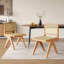 Load image into Gallery viewer, Chandigarh Dining Room Chairs With Natural Rattan (Set of 2)