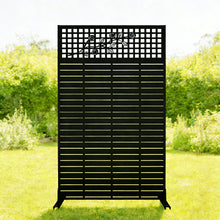 Load image into Gallery viewer, Outdoor / Indoor Divider With Freestanding Decorative Privacy Screen - Black