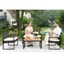 Load image into Gallery viewer, 4 Piece Patio Furniture Set With Acacia Wood Table Top And Cushions