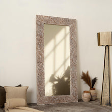 Load image into Gallery viewer, Handcarved Rectangle Mirror Accent With 3mm Glass - Antique White