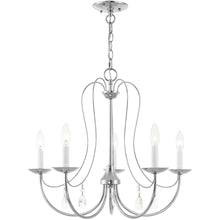 Load image into Gallery viewer, Five Light Dimmable Chandelier With Shades - Silver