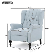Load image into Gallery viewer, Armchair Recliner With Pushback Mechanism And Wingback Design
