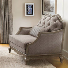 Load image into Gallery viewer, Fabric Tufted Chair And A Half And Toss Pillow - Beige And Taupe
