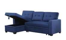 Load image into Gallery viewer, Upholstered Pull Out Sectional Sofa With Chaise