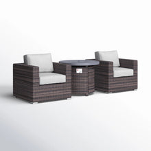 Load image into Gallery viewer, Rattan Patio Set With Comfortable Cushions And Fire Pit