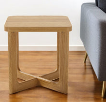 Load image into Gallery viewer, 24" Solid Wood Square Cross Legs End Table - Natural