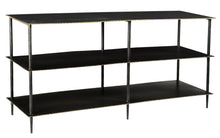 Load image into Gallery viewer, Iron Floor Shelf Console Table With Shelves - Gray