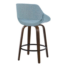 Load image into Gallery viewer, Fabrico - Mid Century Modern Fixed Height Counter Stool & Round Footrest (Set of 2)