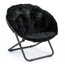 Load image into Gallery viewer, Tufted Faux Fur Folding Lounge Chair - Black