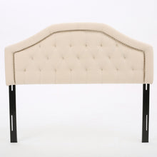 Load image into Gallery viewer, Queen & Full Size Headboard With Diamond Tufting And Nailhead Trim - Beige